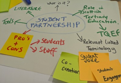 Image of a flipchart around student partnership